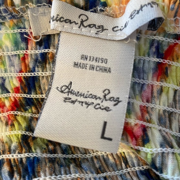 AMERICAN RAG SUNDRESS W/ HANDKERCHIEF HEM PASTELS SIZE L Spring / Summer Wow! - Picture 11 of 12